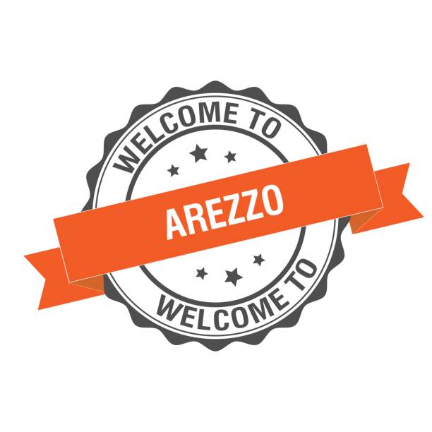 Welcome to Arezzo stamp illustration Welcome to Arezzo stamp illustration design arezzo stock illustrations