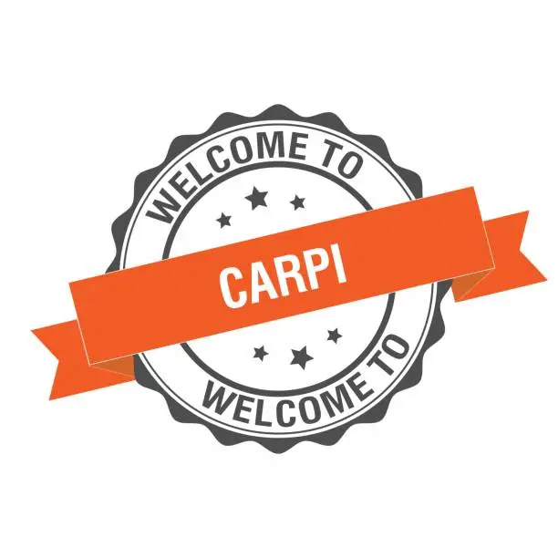 Vector illustration of Welcome to Carpi stamp illustration