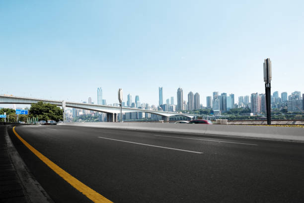 istock empty road and cityscape of modern city 839166328