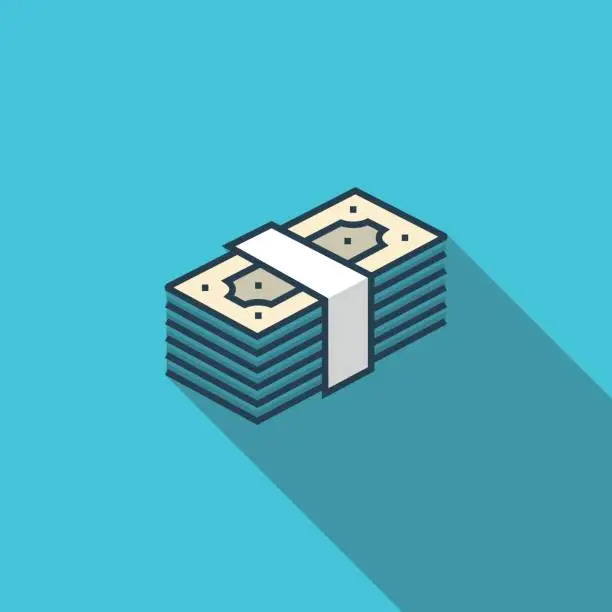 Vector illustration of Bankroll Flat Icon