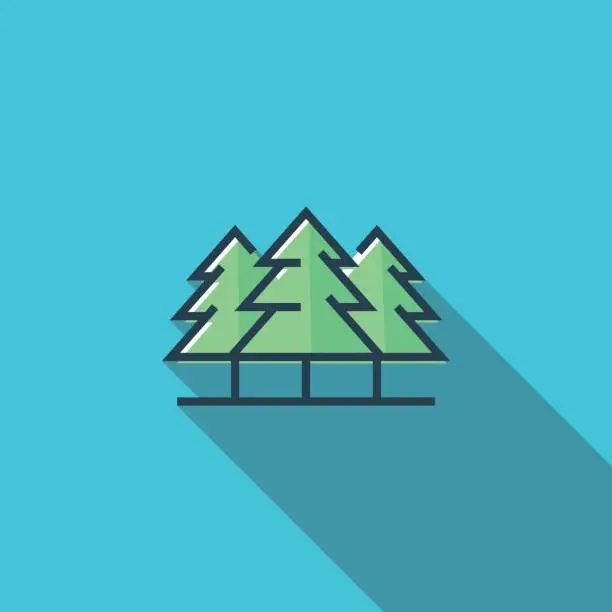 Vector illustration of Forest Flat Icon