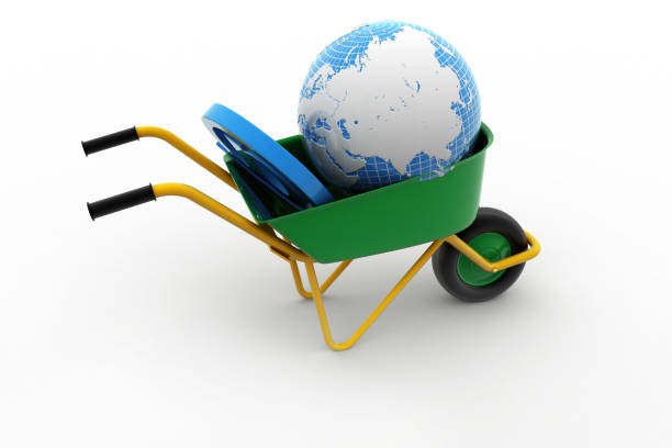 istock Wheelbarrow carrying earth and email sign 839170612
