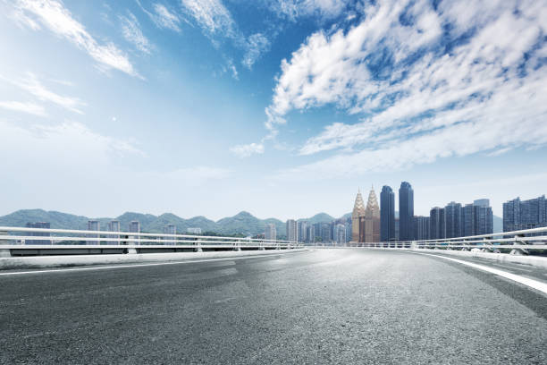 istock empty road and cityscape of modern city 839178380