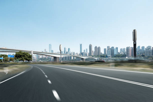 istock empty road and cityscape of modern city 839193190
