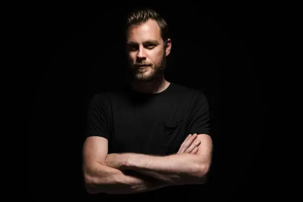 Photo of Intense portrait of a man with beard