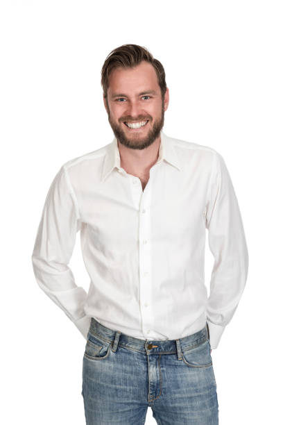 istock Attractive man in shirt and jeans 839214270
