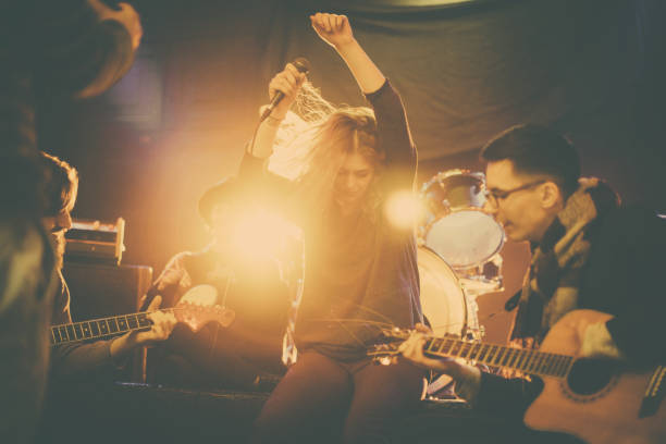 istock Rock band in the club 839217336