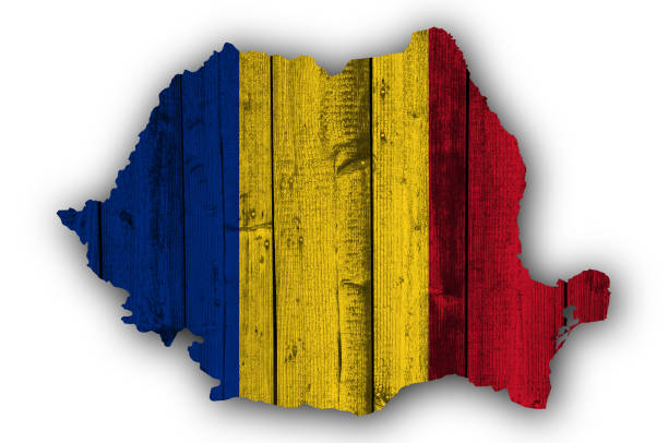 istock Textured map of Romania in nice colors 839217380