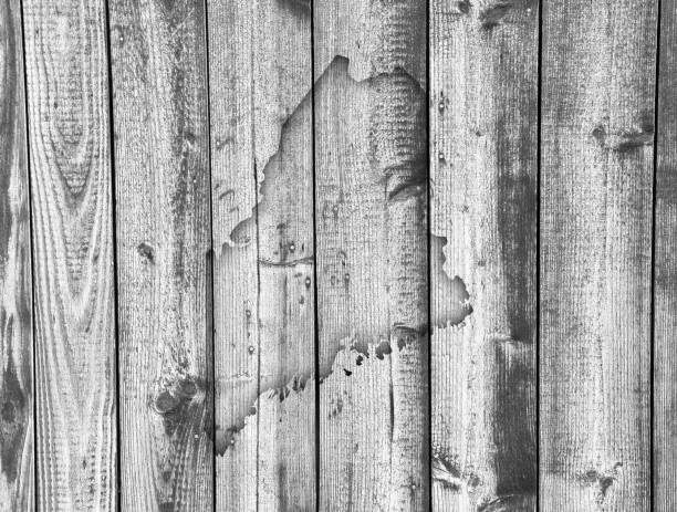 istock Map of Maine on weathered wood 839217652