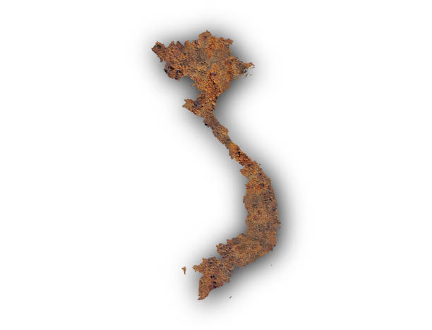 istock Map of Vietnam on rusty metal 839223956
