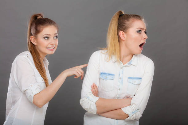istock Two girls having argument, interpersonal conflict 839250058