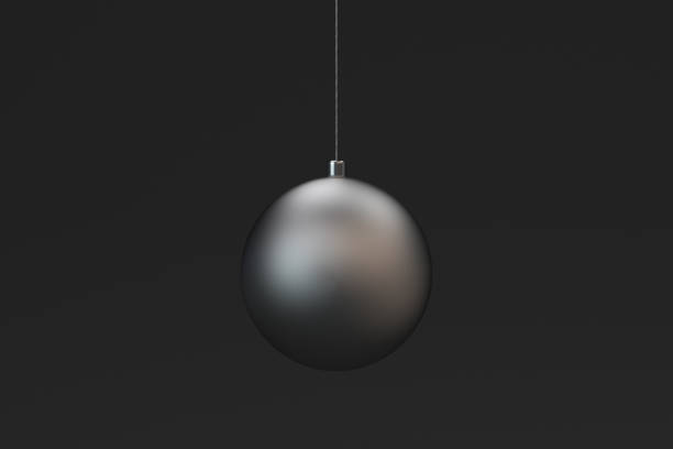 istock Silver christmas balls on black background 839267176