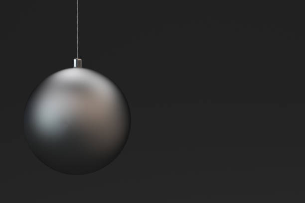 istock Silver christmas balls on black background 839267290