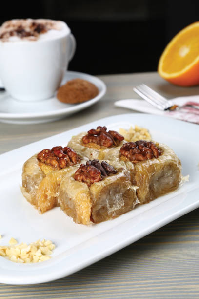 istock Baklava with honey and walnut on top 839287734