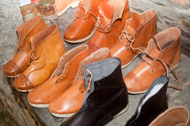 istock Shoemaker's market stall, retail dosplay. 839295136