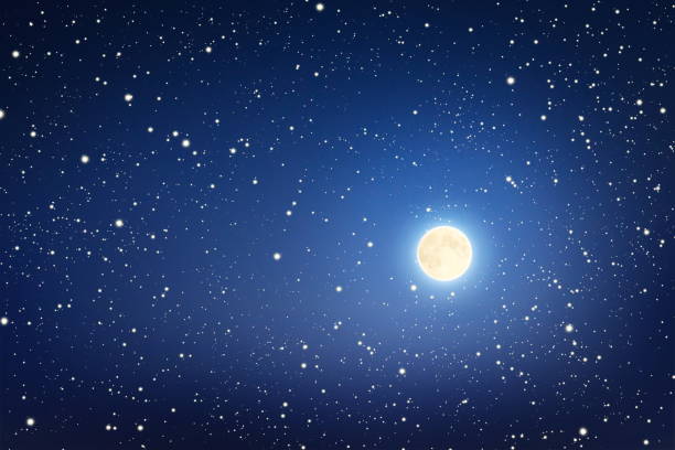 istock Moon and stars in the sky. 839311724