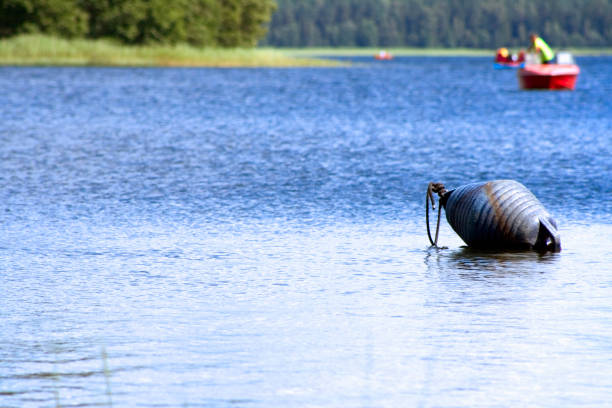 Buoy in the lake. In Lithuania country.