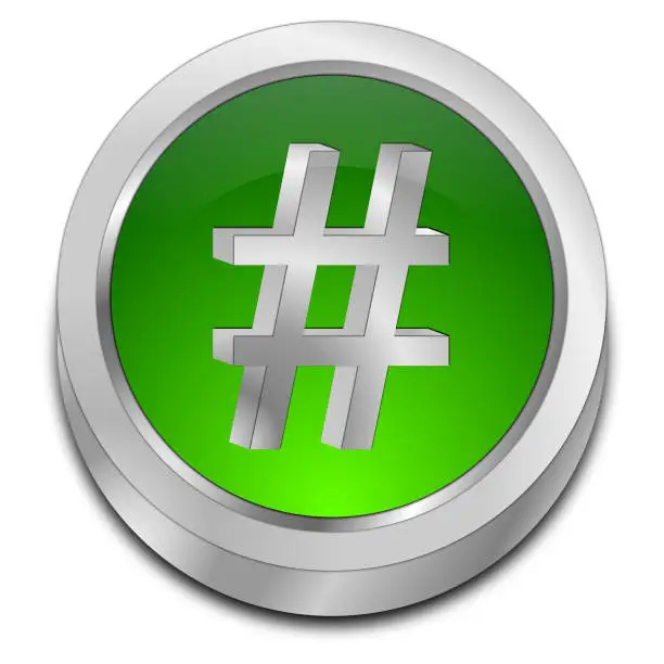 Photo of Hashtag Button - 3D illustration