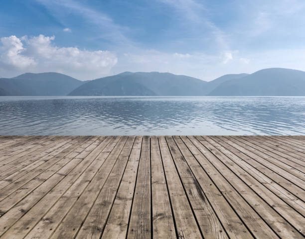 istock lake scenery and wooden floor 839337334