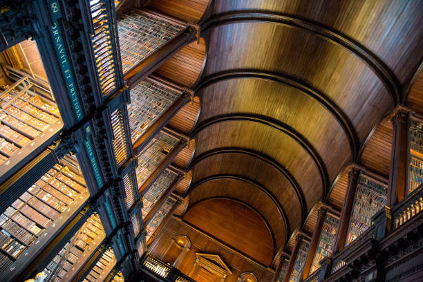 istock Dublin Ireland January 23 2017: Old library on Trinity college ceiling landscape 839337728