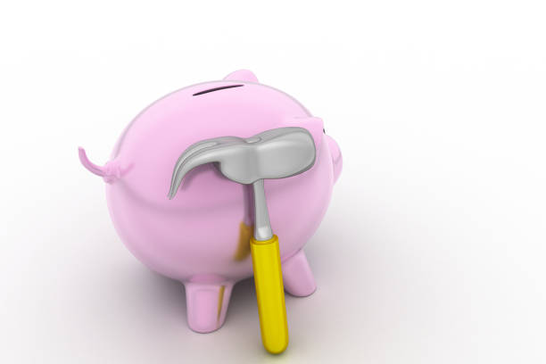 istock Piggy bank and hammer 839337952