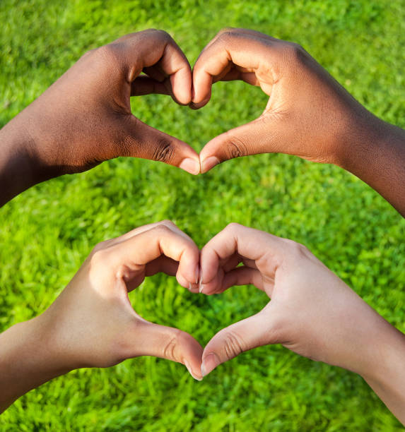 istock Black and white hands in heart shape, interracial friendship concept 839352654