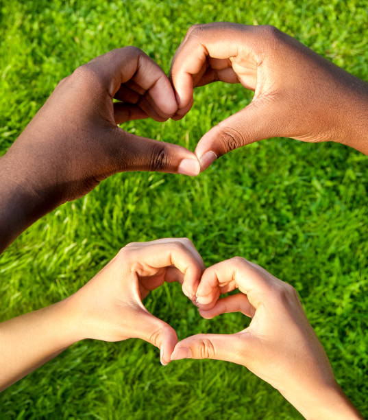 istock Black and white hands in heart shape, interracial friendship concept 839352776