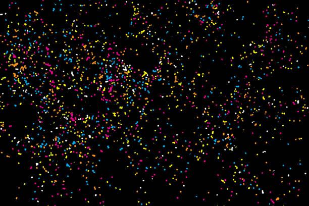 istock Colorful explosion of confetti. Grainy abstract colorful texture isolated on white background. Sprinkles design element. 839354540