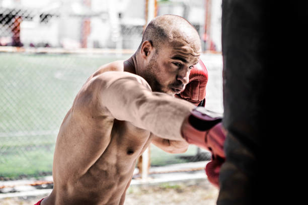 istock Punching bag in open gym 839361242