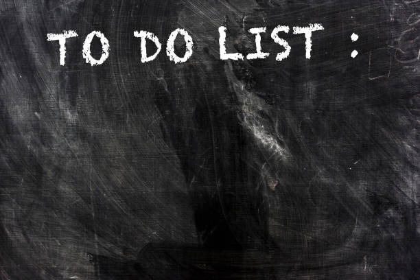 istock TO DO LIST text by chalk on black background 839368900