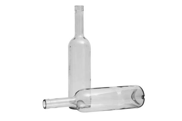istock Glass transparent empty two classic bottles on isolated background. 839371976