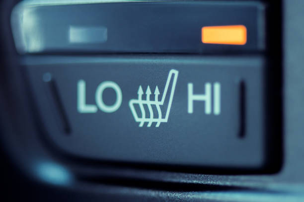 Seat heating icon in a modern car stock photo