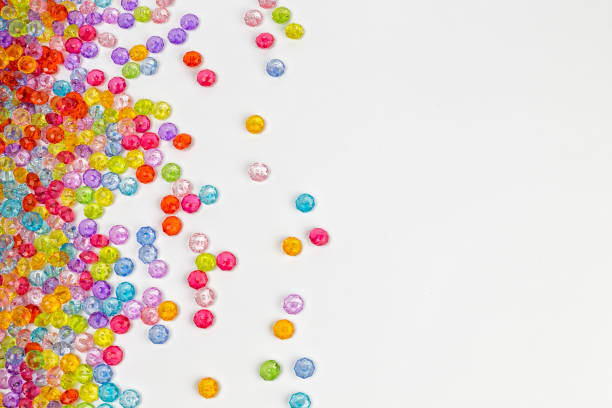 istock Background of colored beads on a white background 839387620