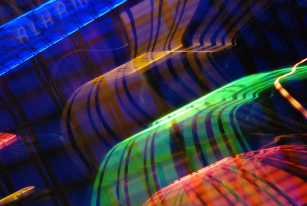 Abstract colorful glass pattern over black background, contemporary design elements, photo texture