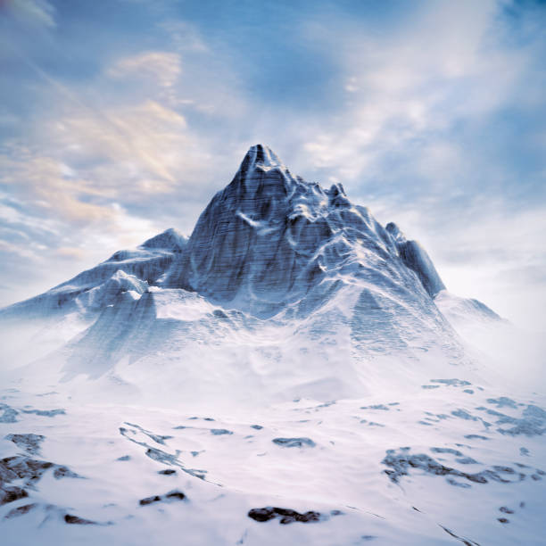 scena di montagna - snowcapped mountain mountain range snow foto e immagini stock