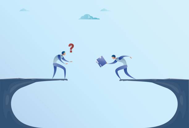 istock Two Businessmen Giving Documents Over Cliff Gap Mountain Business People Cooperation Help Teamwork Concept 839389254