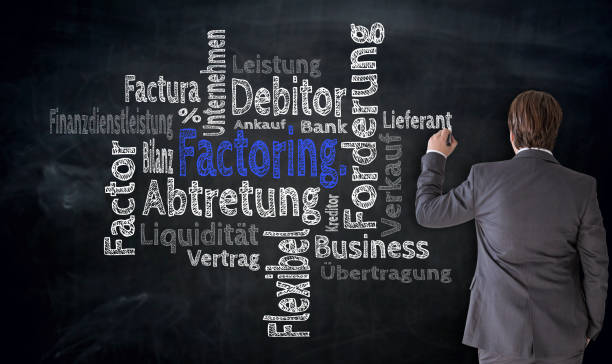 istock Businessman writes factoring cloud on blackboard concept 839394962