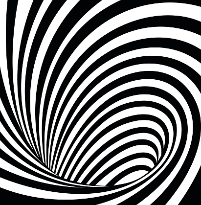 Vector black and white spiral background.