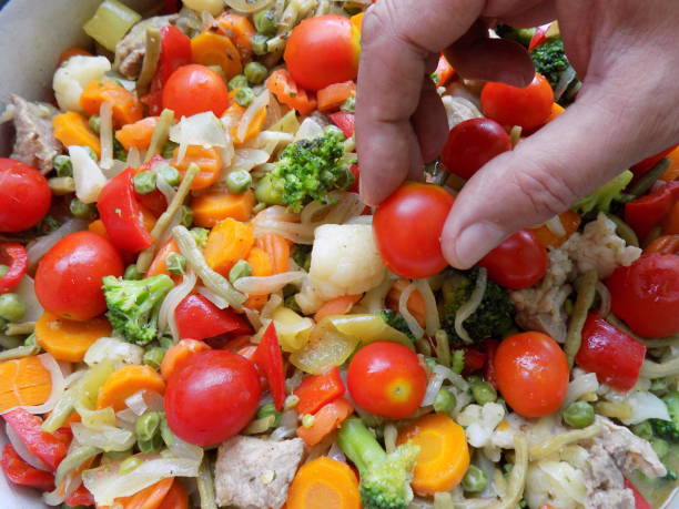 istock Preparing a meal from mixed vegetables with meat 839395260