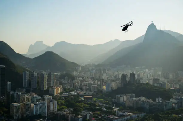 Landscape photo over Rio de Janeiro city, Brazil, taken from Sugar Loaf Mountain
