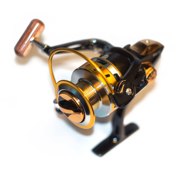 istock fishing reel isolatedd on white 839401124