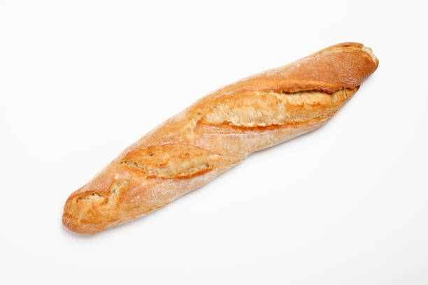 isolierte französischem baguette - baguette stock-fotos und bilder