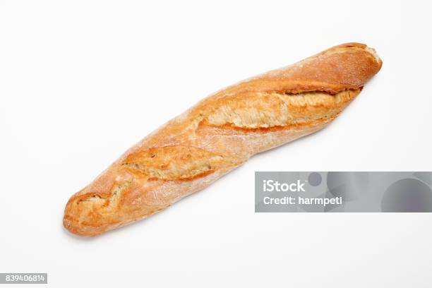 Isolated French Baguette Stock Photo - Download Image Now - Baguette, Bread, Cut Out
