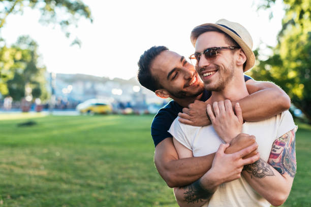 istock Macho man hugging his boyfriend 839433974