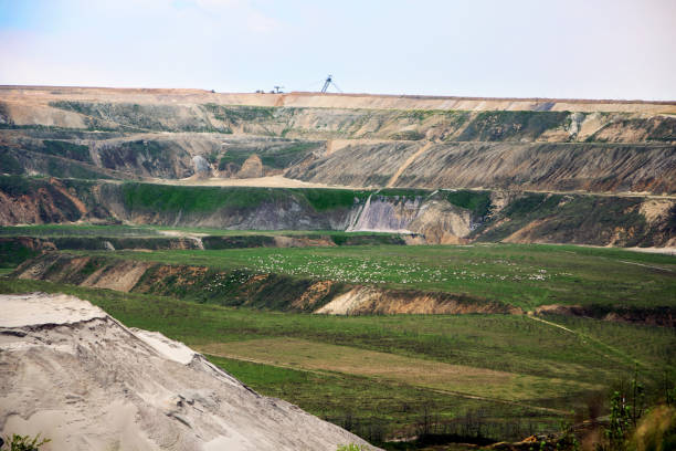 istock Destroyed landscape in Garzweiler opencast mining lignite, surface mine in North Rhine-Westphalia, Germany, controversial energy production against environmental protection 839471014
