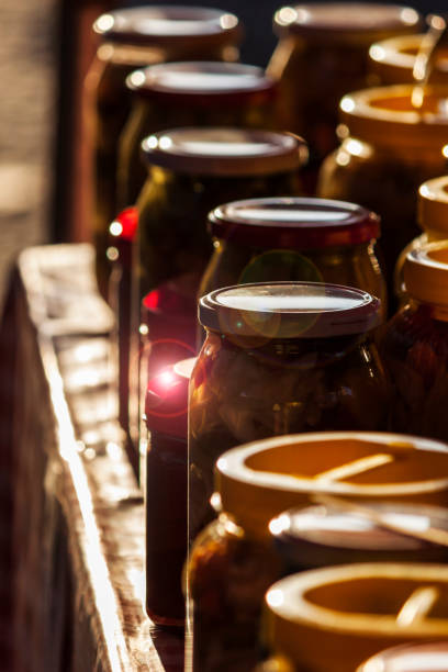 istock Food vases on a table at turkish bazaar 839471932