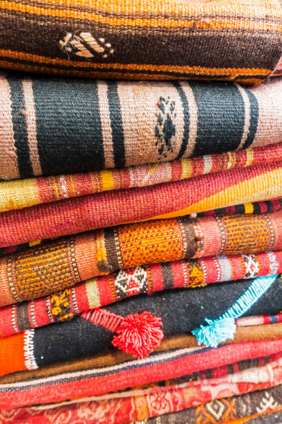 istock Folded carpet and rug shop 839501858