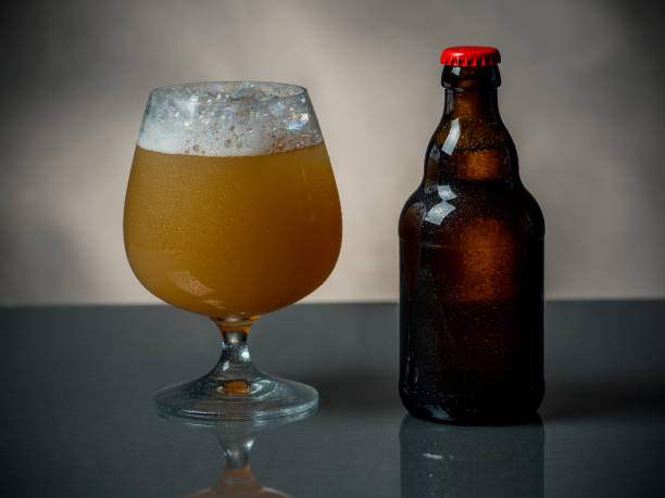 istock Composition of beer glass and some bottles 839504430