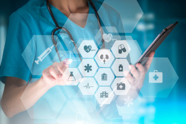 istock young woman nurse or doctor is using innovative technologies in order to manage her work in the hospital 839504484