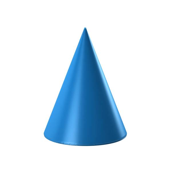 白い背景の青いコーンです。3 d のレンダリングの図 - cone ストックフォトと画像